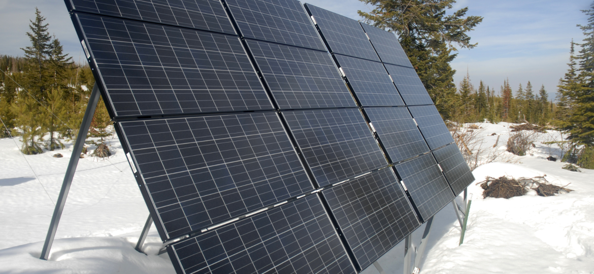 Nevadas placas solares